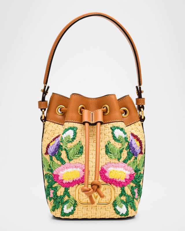VLOGO Signature Mini Drawstring Flower Bucket Bag